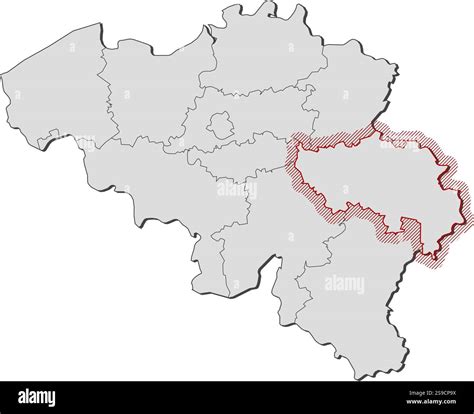 Map of Belgium with the provinces, Liège is highlighted by a hatching Stock Vector Image & Art ...