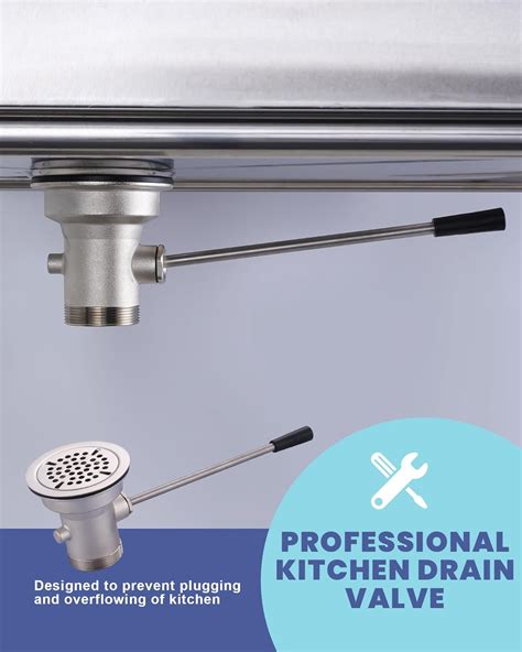 IVIGA 3-1/2" Brass Commercial Sink Drain Without Overflow Outlet For ...