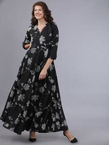 Tokyo Talkies Women Maxi Black Full Length Dress - Buy Tokyo Talkies ...