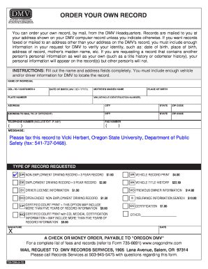 Fillable Online extension oregonstate 735-7266 Order Your Own Record ...