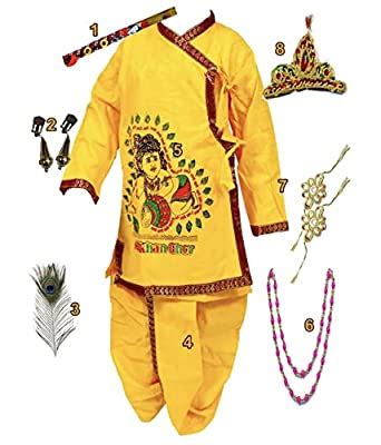 Buy Spack Jerrow Krishna Dhoti Kurta Janmashtami Dress For Kids Laddu ...