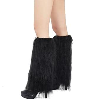 Zando Women Y2K Fur Leg Warmers Soft Furry Leg Warmers for Women Winter ...