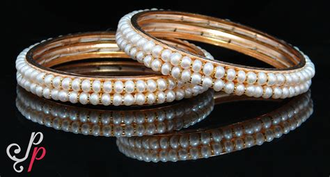 2 line pearl bangles in small pearls | Pure Pearls