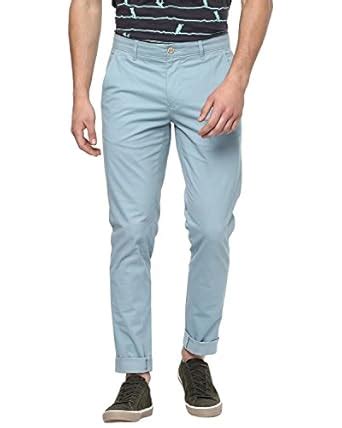 Buy Leo Sansini Blue Comfort Fit Chinos at Amazon.in
