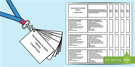 👉 Key Questions for Maths Mastery Lanyard Cards - Twinkl