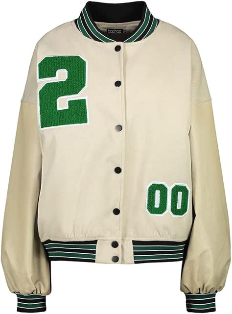 Buy Dcohmch Varsity Jacket Women Girl Vintage Relaxed Casual Fit ...