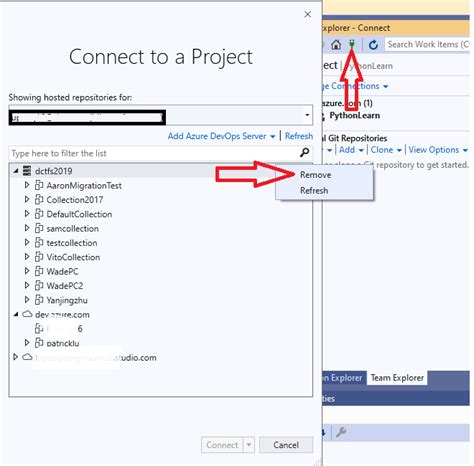 Image result for Visual Studio 2019 TFS Connection