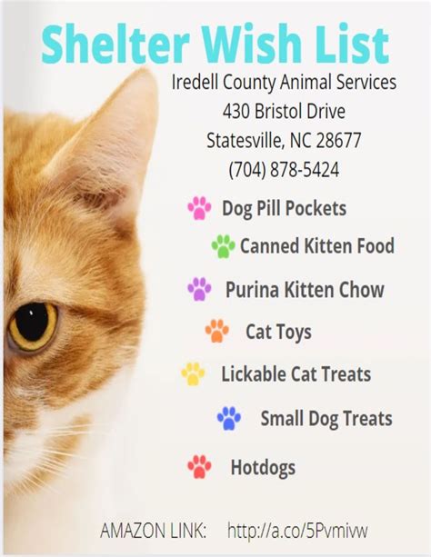 Animal Shelter Wish List/Enrichment Program | Iredell County, NC