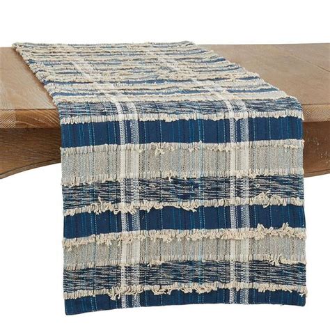 Saro Lifestyle Dual-Tone Striped Woven Table Runner - Walmart.com