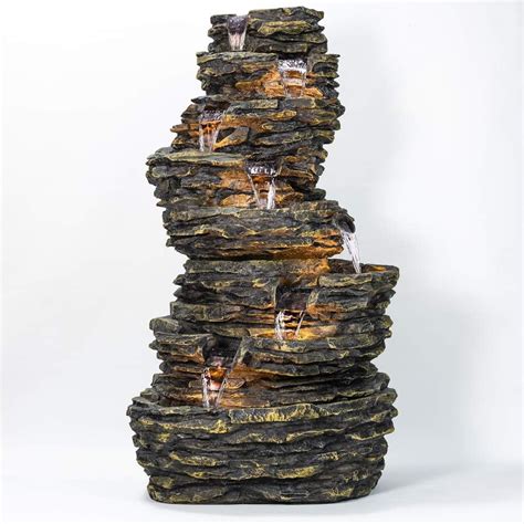 Primrose 8-Tier Rock Cascade Water Feature Fountain with India | Ubuy