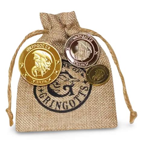 Harry Potter Gringotts Bank Wizarding World Galleons in Burlap Sack 3 ...