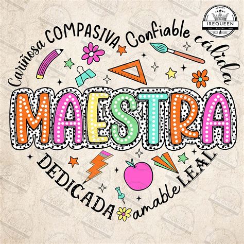 Maestra Teacher Png, Spanish Teacher Png, Back to School, Teacher Life ...