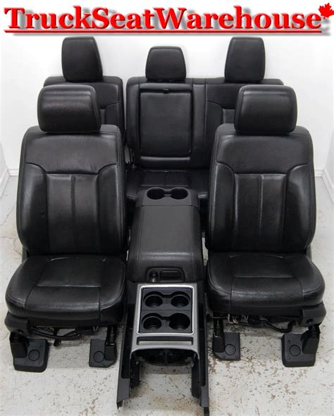Ford F250 Superduty BLACK LEATHER Truck Seats Power Heated Cooled with – Truck Seat Warehouse