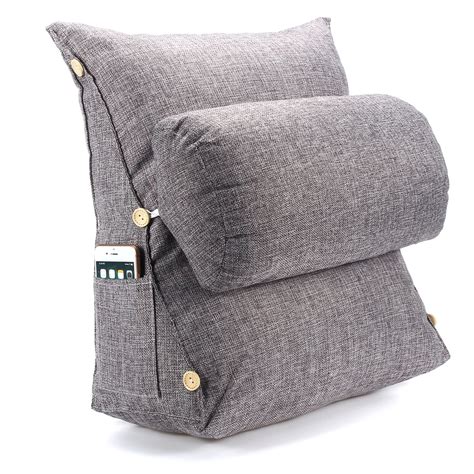 Adjustable Wedge Cotton Back Cushion Pillow Office Sofa Bed Backrest ...