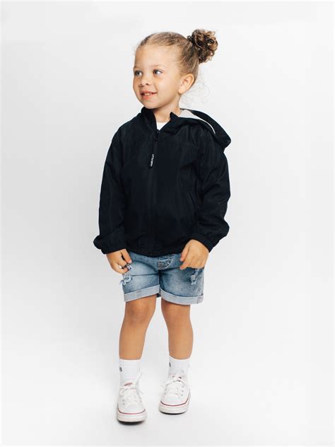 Kids Windbreaker Jacket - Black - Little Bipsy Collection