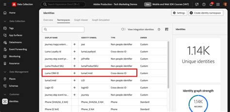 Configure an identity namespace | Adobe Data Collection