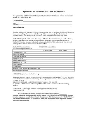 Fillable Online Agreement for Placement of ATM Cash Machine - OK ATMS ...
