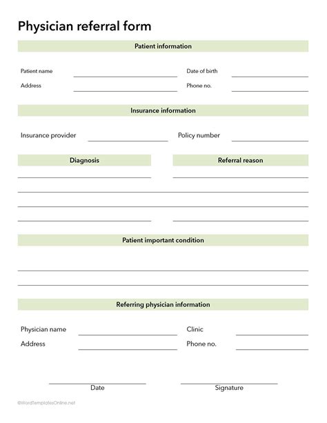 Free Referral Form Templates - 100% Editable