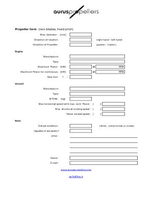 Fillable Online Propeller form rev.2.xlsx Fax Email Print - pdfFiller