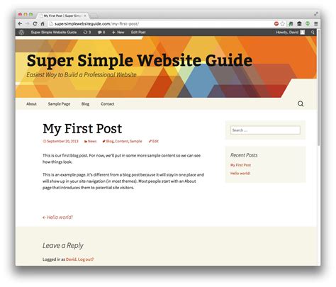 Image result for WordPress Sub Page