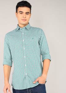 VAN HEUSEN SPORT Men Checkered Casual Dark Green Shirt - Buy VAN HEUSEN ...