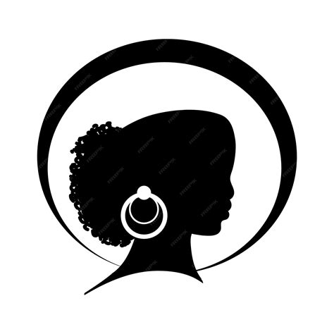 Premium Vector | Black woman silhouette head profile in hat