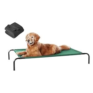 PETSAPIENS Elevated Dog Bed Large Size with Blanket (51 x 31 x 8 inches ...