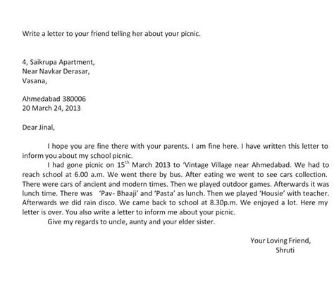 Write a letter to your friend about your school picnic - Brainly.in