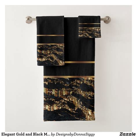 Elegant Gold and Black Marble Bath Towel Set | Zazzle | Black and gold ...