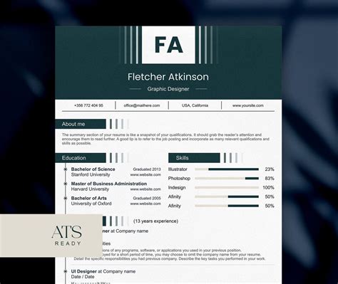Buy ATS Friendly Resume Template for Microsoft Word and Pages Resume ...