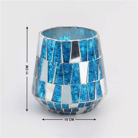 Buy Mabel Decor Glass Mosaic Patterned Votive Holder from Home Centre ...