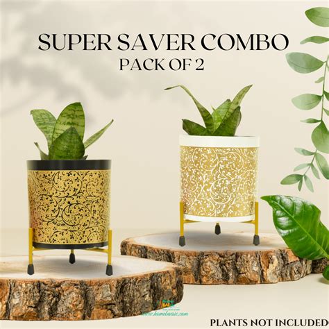 Shop Super Saver Combo: Black & White Golden Vines Indoor Metal ...