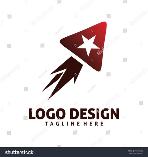Triangle Rocket Star Logo Design Stock Vector (Royalty Free) 703992592 ...