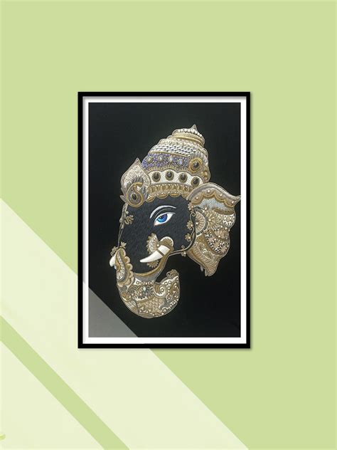 Lord Ganesha in Zardozi Paintings | Wall Decor