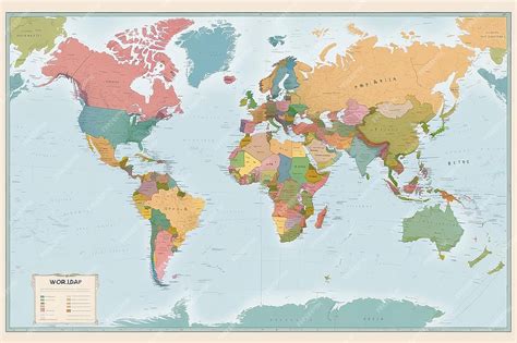Detailed World Map with Countries 的图像结果