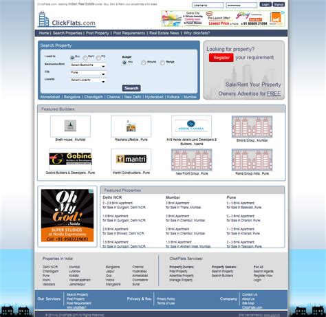 Clickflats.com - Real Estate Portal | Drupal Development India, Drupal ...