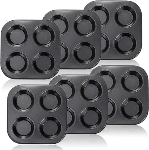 Amazon.com: Acshio 6 Pack Muffin Pan, 4 Cup Non-Stick Air Fryer Small ...