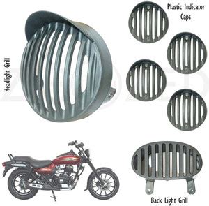 Zieozed ZD06 PVC Plastic Headlight and Indicator Grill Set For Bajaj ...