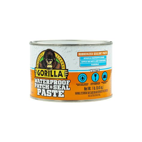 Gorilla Waterproof Patch and Seal Paste White Sealant 1 Pound Can ...