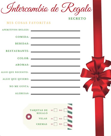 Secret Santa Questionnaire; Secret Santa Spanish - Etsy Canada