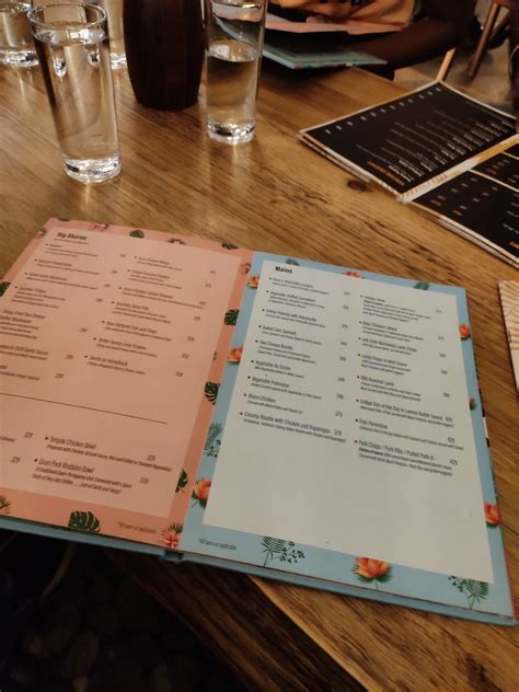 Menu at Pergola De Pines, Pune