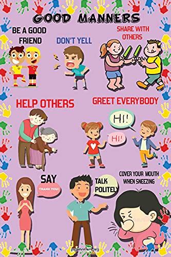 Good Manner Wall Poster for Kids|Early Early Learning Poster|Poster for ...