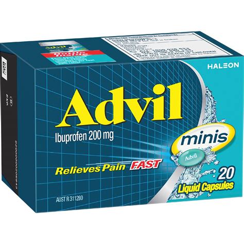 Advil Minis Liquid Capsules Ibuprofen Pain & Fever Relief 20 Pack | Woolworths