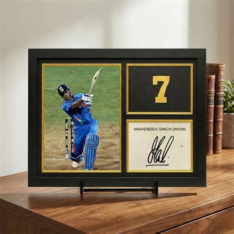 MS Dhoni | Signed Frame Gold Edition – 8 × 12 Inches