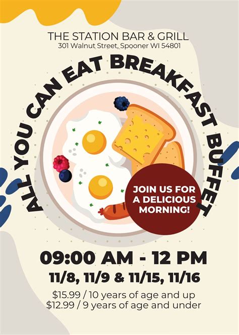 All You Can Eat Breakfast Buffet , 301 Walnut St, Spooner, WI, 16 ...