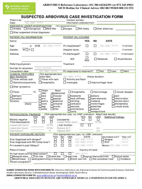 Fillable Online SUSPECTED ARBOVIRUS CASE INVESTIGATION FORM Fax Email ...