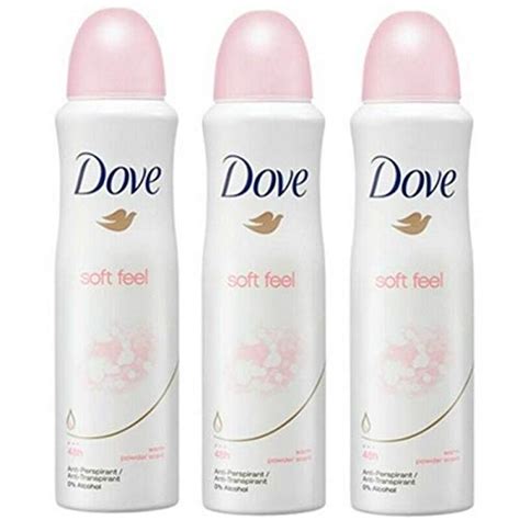 Buy 3 Pack Dove Soft Feel Antiperspirant Deodorant Spray, 150ml Each ...