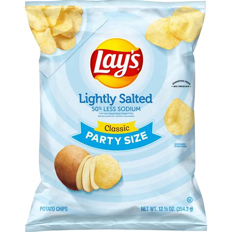 Lay's Lightly Salted Flavored Potato Chips, Party Size, 12.5 oz Bag ...