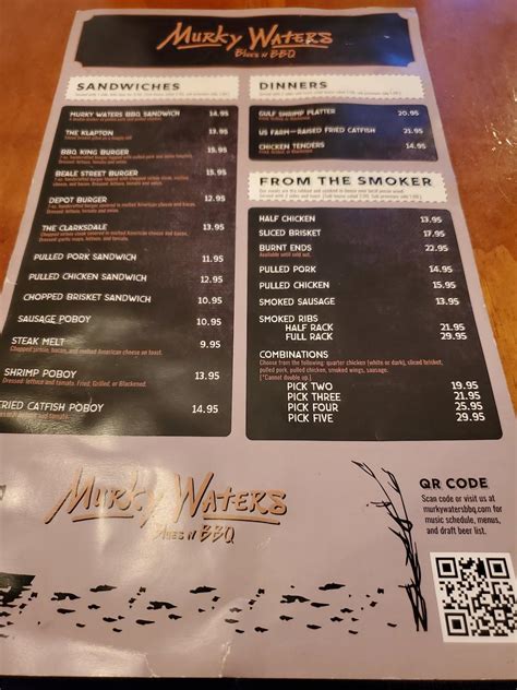 Menu at Murky Waters BBQ - Hattiesburg, Hattiesburg