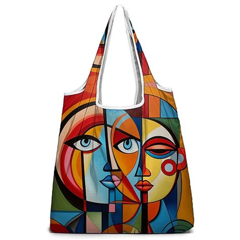 Foldable Colorful Tote Bags with Abstract Art Designs for Fashion and ...
